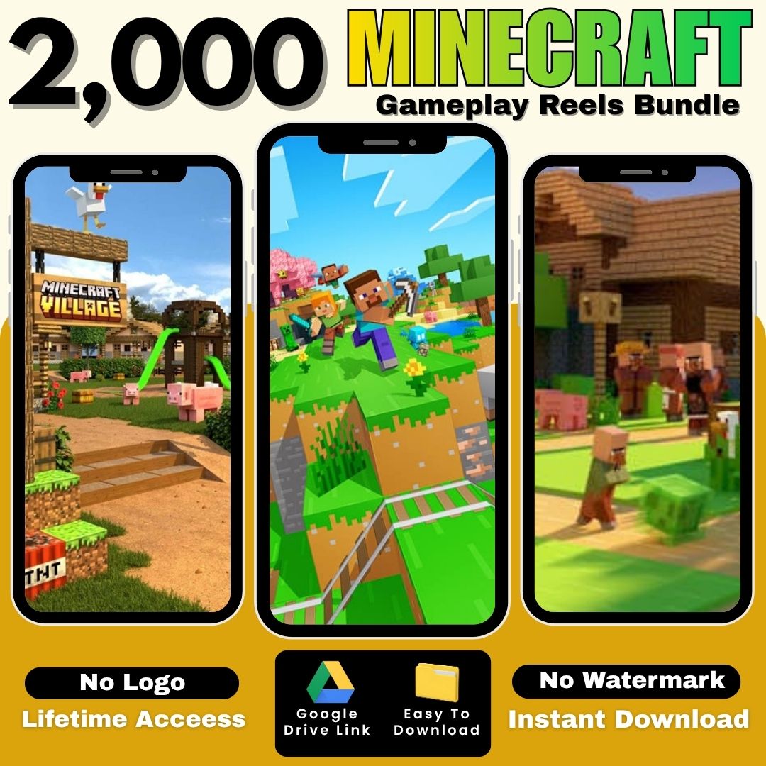 Minecraft Gameplay Reels Bundle Minecraft Gameplay Reels Bundle