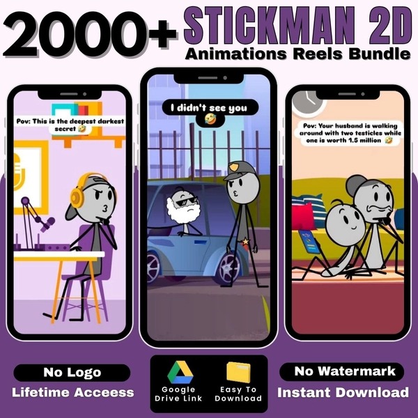 Stickman 2D Animation Reels Bundle