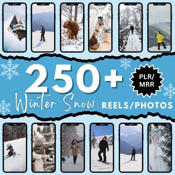 250+ Winter Aesthetic Reels | Cozy Snow Video | Winter Sports | Faceless Digital Marketing | Master Resell Rights | MRR PLR | Tiktok YouTube