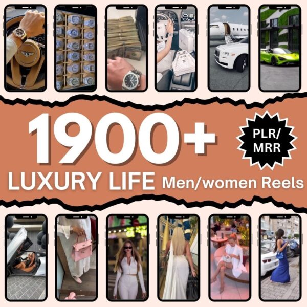 1,900+ Men/Women Luxury Lifestyle Reels Bundle | Men & Women | TikTok, Instagram, YouTube Shorts, Reels bundle, Faceless marketing | MRR/PLR