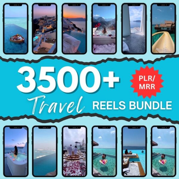 3500+ faceless travel reels | Luxury Summer Vacation Tropical Reels | TikTok & Instagram Faceless Travel | MRR  PLR Digital Marketing Bundle
